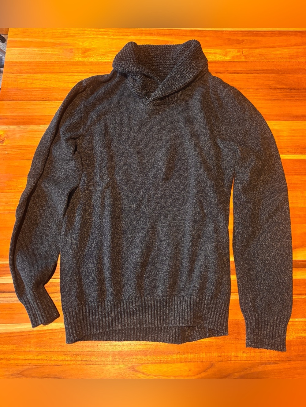 Men's Shawl Collar Knit Sweater - Charcoal S